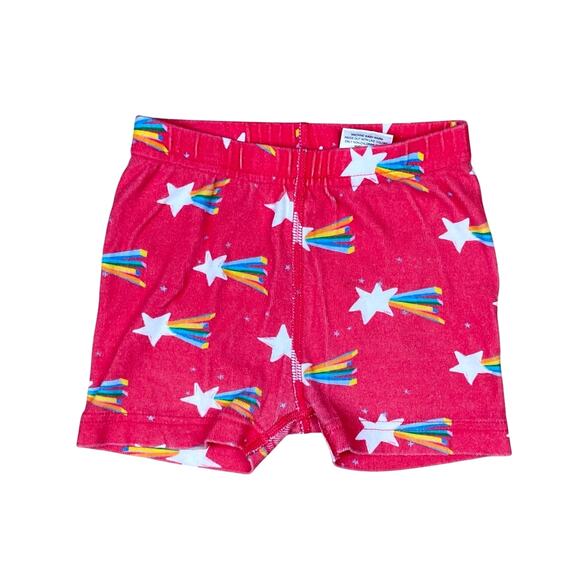 Hanna Andersson Sz 3 Red Shooting Stars Short Sleeve & Shorts Pajama Sest - Picture 4 of 8